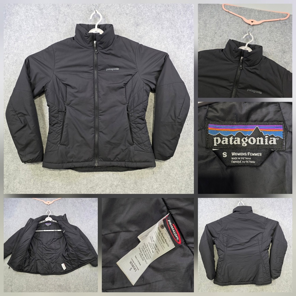 Patagonia Micro Puff Jacket Womens Small Black Primaloft Insulated Zip Puffer